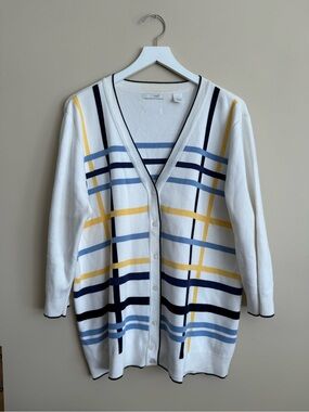 LizGolf Striped Cardigan Size 1X